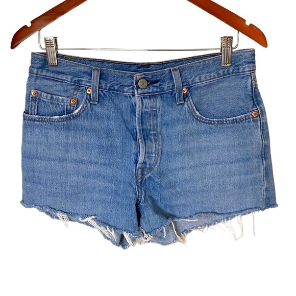 LEVI'S 501 Women's Shorts- Cut Off High Waisted Denim Shorts - Picture 5 of 15